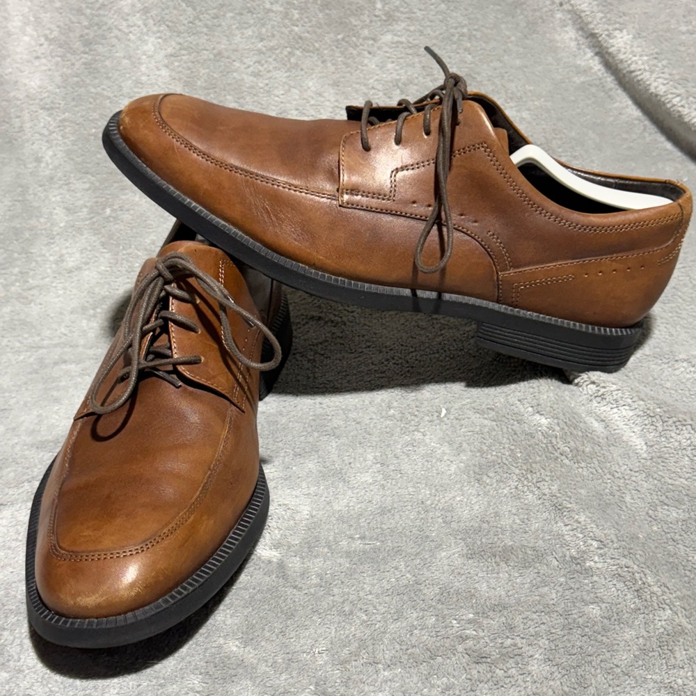 Men's Rockport Brown Leather Dress Shoes Size 9.5